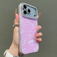 Coque de téléphone portable antichoc rigide avec strass et perles brillantes DIY, MOQ 500, pour iPhone 14 15 16 17 Pro Max