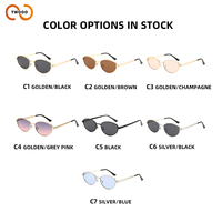 TWOOO T1681 Nouvelles Lunettes de Soleil Rétro à Monture Fine Ovale Carrée Ronde en Métal avec Protection Solaire et Logo Personnalisé