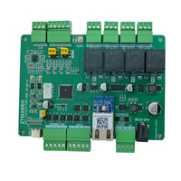 Módulo de Control Remoto de Relé de Red de 4 Canales Modbus RTU TCP/IP, Ethernet/RS485, DC 12V, 4AD, 2DA, Botón Pulsador