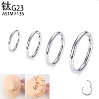 Anneau de nez articulé en titane G23 pour piercing septum, boucles d'oreilles créoles gothiques, piercings pour lèvre, oreille, cartilage et hélix