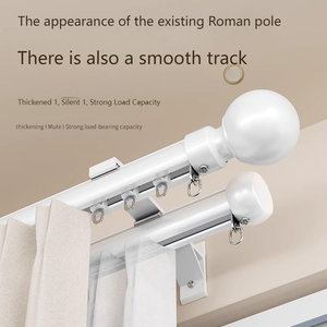Rail de rideau en aluminium à double rail avec supports, tringles et accessoires-Options de montage au mur/<span class=keywords><strong>plafond</strong></span> - Product Image 2