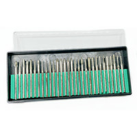 30 Ensembles d'Aiguilles de Ponçage en Émeri, Accessoires pour Outils Rotatifs, Têtes de Gravure, Tiges de Ponçage 3.0MM/2.35MM