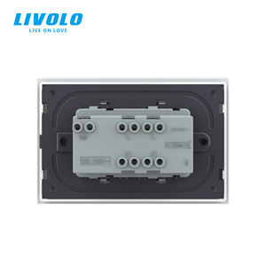 <span class=keywords><strong>LIVOLO</strong></span> EE. UU. Tailandia 3 Pin Dual Socket Panel de vidrio templado completo 16A IP55 Diseño ignífugo impermeable para Villa de hotel de lujo - Product Image 4