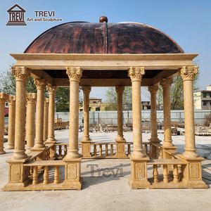Rettangolo giardino in stile greco all'aperto grande Gazebo in marmo con statua di figura - Product Image 2