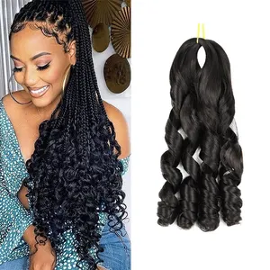 SARLA 24 "fibre synthétique Afro torsion tresse vague lâche Sprial français Curl tressage Extensions de cheveux pour les femmes noires