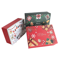 Boîte d'emballage en papier de Noël de luxe personnalisée, boîte rigide en carton pour emballages de Noël, boîte cadeau pour chapeau et chaussettes