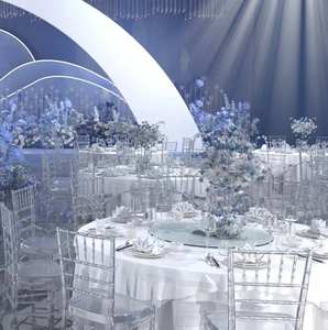 Chaise de mariage et de réception Napoléon Chiavari en résine transparente, chaise d'hôtel Tiffany en acrylique transparent, vente en gros - Product Image 3