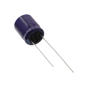 Condensador de Canal de Fabricante ECA-1VM471, de Orificio Pasante, 470 uF, Aluminio, 470UF, 20%, 35V, Radial TH - Product Image 1