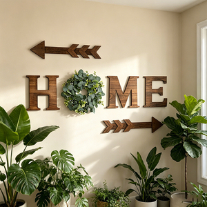 Decorazione da Parete in Legno Rustico Stile Fattoria con Lettere Appese per Soggiorno, Cucina, Ingresso, Regalo di Inaugurazione Casa, Colore <span class=keywords><strong>Marrone</strong></span> - Product Image 3