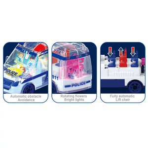 <span class=keywords><strong>Ambulance</strong></span> électrique Jinming avec lumière 3D et musique, jouet de voiture universel transparent pour enfants, cadeau - Product Image 2