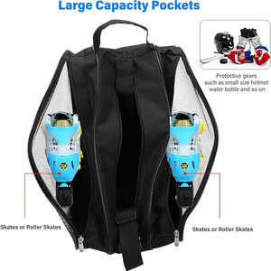 Zapatos de patinaje sobre ruedas de tamaño Universal personalizados de fábrica, bolsas de hoja de almacenamiento, <span class=keywords><strong>bolsa</strong></span> de patín de hielo transpirable con correa de hombro ajustable - Product Image 4