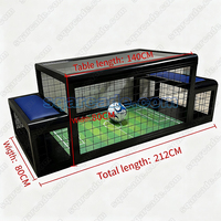 Machine de jeu de table interactive de football en métal avec éclairage LED, support anglais, pour 2 joueurs, garantie 1 an, fonctionne à pièces