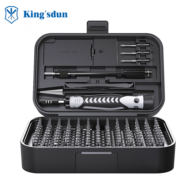 Kingsdun 130 in 1 Screwdriver Repair Tool Set Screwdriver Bits Set Magnetic Electronics Screwdriver Tool Set