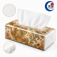 Mouchoirs en papier de luxe blancs, doux, épais et absorbants, à motif flocon de neige de la forêt de bouleaux, style Matryoshka russe