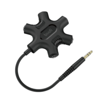 Divisor de Audio Budi de 6 Vías y 3.5MM para Auriculares, Cable Auxiliar con 1 Conector Macho a 5 Conectores Hembra de 3.5MM