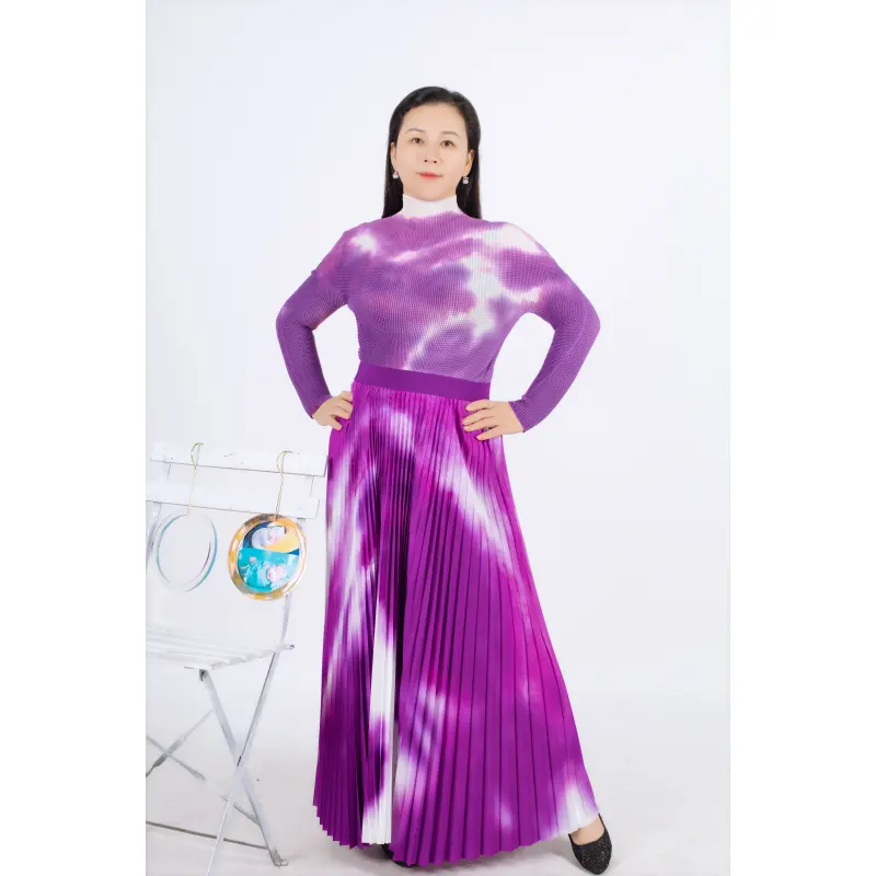 Tianbao Miyake pleated clothing new stock fast African fashion plus-size women's pleats two piece sets
