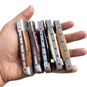 Couteau pliant de poche en acier Damas, manche en bois, haute qualité, multifonctionnel, qualité industrielle OEM, garantie 3 ans, pour détaillants, 59-60HRC - Product Image 3