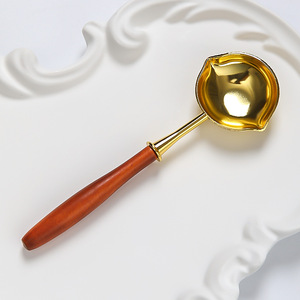Cuillère à double embout dorée pour la cire, outil de scellage, accessoire pour la cire, ensemble de cuillères chauffantes pour la fusion des granulés de cire - Product Image 5