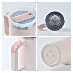 แก้วน้ำสแตนเลสสุญญากาศขนาด 40 ออนซ์ พร้อมหูจับ ฝาปิด จอแสดงอุณหภูมิ LED ป้องกันการรั่วซึม ผิวเคลือบกลิตเตอร์ - Product Image 4