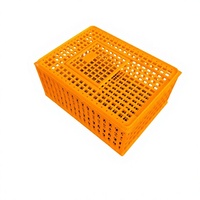 Caisse de transport ventilée en plastique avec boucle, empilable pour le transport de volailles (poulets, canards, oies, cailles, oiseaux)