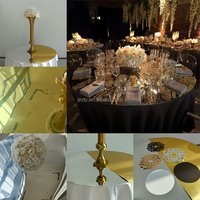 Décorations de mariage, table d'événement, plateau de table rond flexible en acrylique doré réfléchissant, 72 pouces, miroir