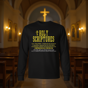 Camiseta de manga larga con diseño de la Biblia de la Iglesia ortodoxa, color negro - Product Image 3