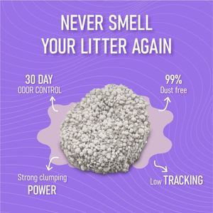 Litière pour chat en bentonite sans poussière, forme de boule, particules bleues et rouges de 1 à 3,5 mm, sable pour chat PamperPaws - Product Image 5