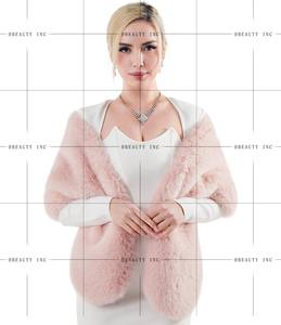 Women's Faux Fox Fur Shawl Wrap Elegant Winter Cape for Wedding & <b>Evening</b> Parties, Medium Length, Solid Color, Breathable & Eco- - Product Image 6