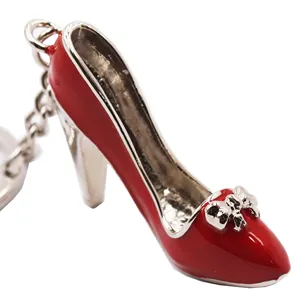 2021 Fashionable red color High heeled shoes Shape Pendant Rhinestone Decoration Keychain