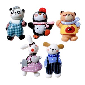Adornos de Resina con Forma de Animales Vestidos: Perro, Oso, Pingüino, Conejo para Manualidades, Decoración de Carcasas de Teléfono y Pinzas para el Cabello - Product Image 6