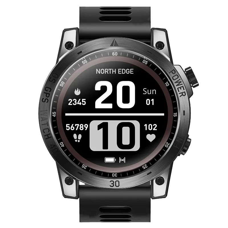 उत्तर बढ़त पार फिट 3 Smartwatch जीपीएस घड़ियों पुरुषों खेल स्मार्ट घड़ी HD AMOLED प्रदर्शन 50M एटीएम Altimeter बैरोमीटर कम्पास
