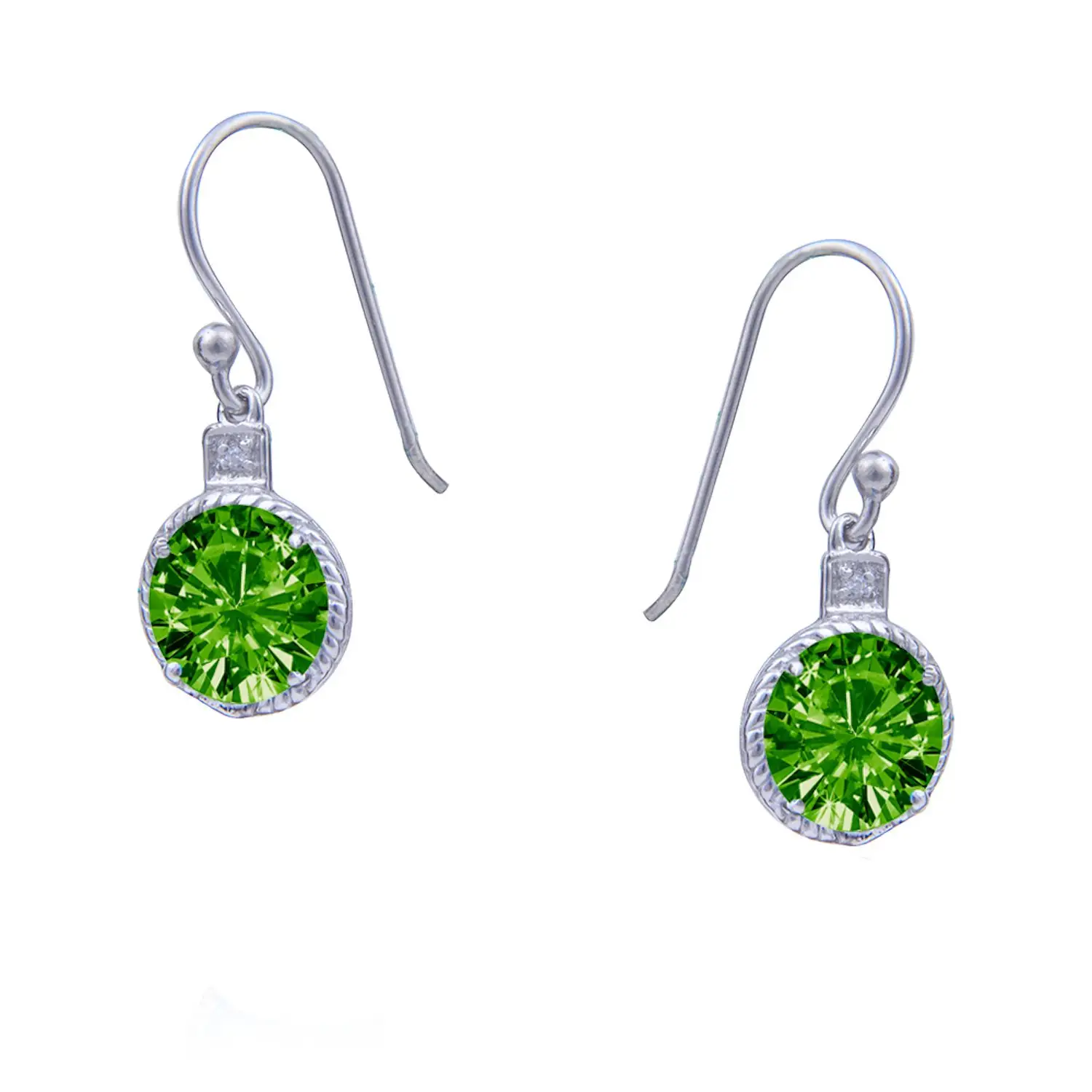 Brincos de prata esterlina 925 Avarta Vigorosa com zircônia cúbica falso peridoto argola para meninas | Brincos para mulheres