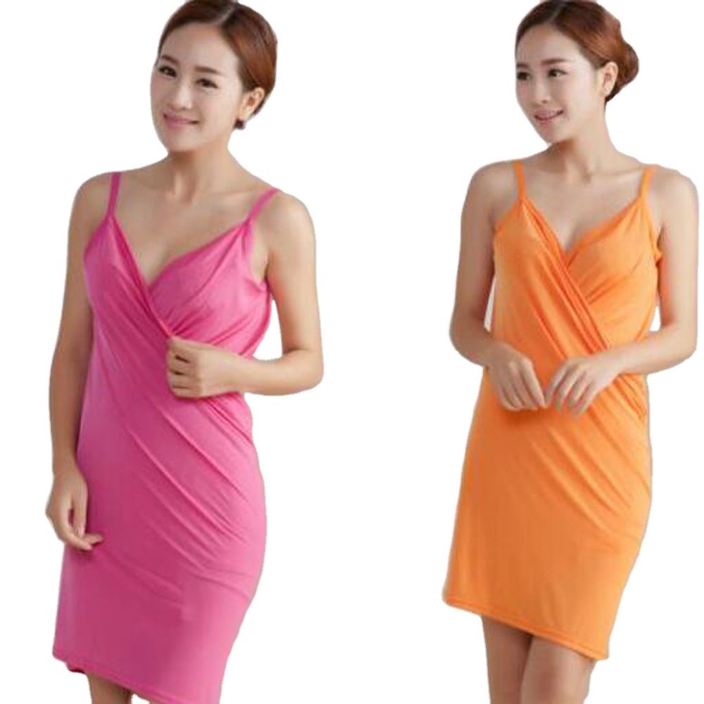 Women Wearable Magic Cool Silk Bath Towel Dress Soft Wrap Skirt Towels for Beach and Home Textile