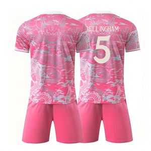 Maillots de football d'été à col rond et manches courtes, motif imprimé avec nom d'équipe et lettres, séchage rapide, respirant, unisexe, nouvelle saison - Product Image 2