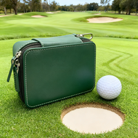 Sac de golf en cuir personnalisé en gros, sac à balles de golf portable, pochette multifonctionnelle pour accessoires de golf