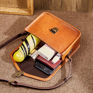 Vegetable Tanned Leather Small Shoulder <b>Bag</b> Crossbody Envelope Style Genuine Leather Women's Handbag Retro Vintage Spring Summer - Product Image 4