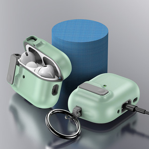 Étui d'armure sécurisé pour <span class=keywords><strong>Airpods</strong></span> Pro avec mousqueton, étui de couleur unie pour <span class=keywords><strong>Airpods</strong></span> 4 2024 - Product Image 6