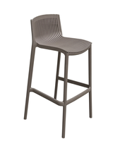 Tabourets de comptoir empilables en plastique PP personnalisés avec dossier ventilé à lattes, chaises de bar réglables en hauteur pour terrasse extérieure, jardin, café