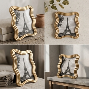 Marco de Fotos CURVES - Marco Moderno Ondulado Dorado con Foto de la Torre Eiffel (16 CM X 19 CM) - Product Image 6