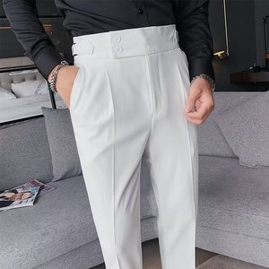 <span class=keywords><strong>Pantaloni</strong></span> Napoli da <span class=keywords><strong>Uomo</strong></span> <span class=keywords><strong>Slim</strong></span> <span class=keywords><strong>Fit</strong></span> alla Caviglia, Stile Retrò Autunnale, Vita Alta, Tinta Unita, Gamba Dritta, Casual Business - Product Image 5