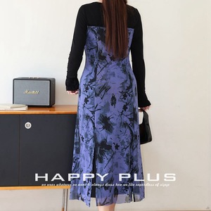 รันฉีชุดเดรสชีฟองผู้หญิงไซส์ใหญ่ สีดำ ตกแต่งลายดอกไม้ คอวี ทรงหลวม แขนยาว ชุดเดรสแม็กซี่ - Product Image 5