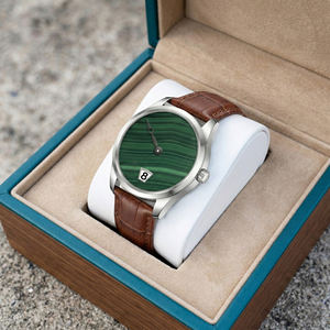 Montres automatiques de luxe pour hommes avec logo de <span class=keywords><strong>marque</strong></span> personnalisé, affichage des heures mécaniques, cadrans en malachite verte, fabricant - Product Image 1
