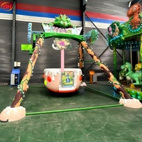 Manège Mini Frisbee à thème bonbons, générant des revenus, avec cabine rotative et LED accrocheuses, attraction commerciale pour enfants pour parc d'attractions intérieur