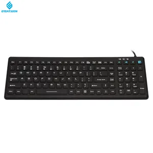 IP68 Silicone Disinfectable Rubber Washable Waterproof Wired Anti bacterial Flat Medical Keyboard