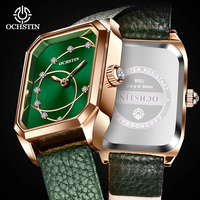 Montre à quartz OCHSTIN Citizen Movement avec bracelet en cuir véritable, cadran en verre, petite montre élégante et décontractée, cadeau pour femme