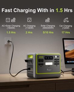 FOSSiBOT F2400 휴대용 발전소 2400W (4800W 피크) 2048Wh LiFePO4 배터리 태양광 발전기 1100W AC 500W 태양열 충전 - Product Image 5