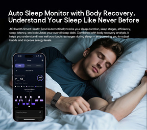 Hyccle AH2 Đen sức khỏe màn hình mặc thiết bị Android nhỏ nhất ban nhạc thông minh nhà sản xuất firmware OEM Vòng đeo tay thông minh Smartband - Product Image 4