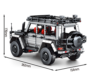 Bloques de construcción para niños, juguete de ladrillos para armar vehículo todoterreno grande, color negro, 2022 - Product Image 2