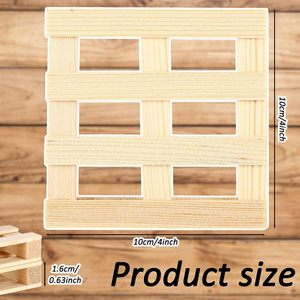 Posavasos cuadrado de madera maciza, tapete aislante del calor, mantel decorativo DIY para el hogar, sala de estar, mesa de café - Product Image 3