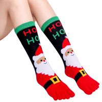 Cinq orteils chaussettes de noël femmes automne et hiver déodorant sweat chaud orteil chaussettes